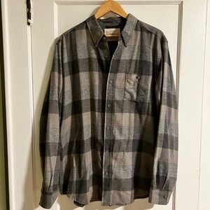Weatherproof Plaid Men's Shirt - Gray and Beige, XL
